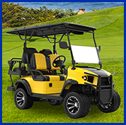 Electric golf cart model detail on tablet